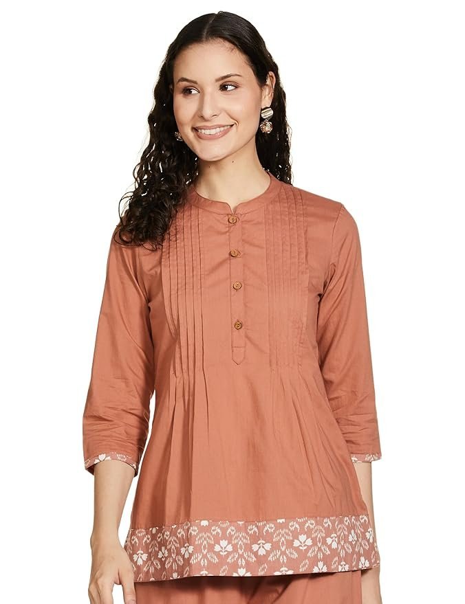 Women's Printed Straight Cotton Short Kurti