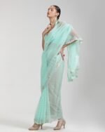 Women Ethnic Lace Saree - Image 3